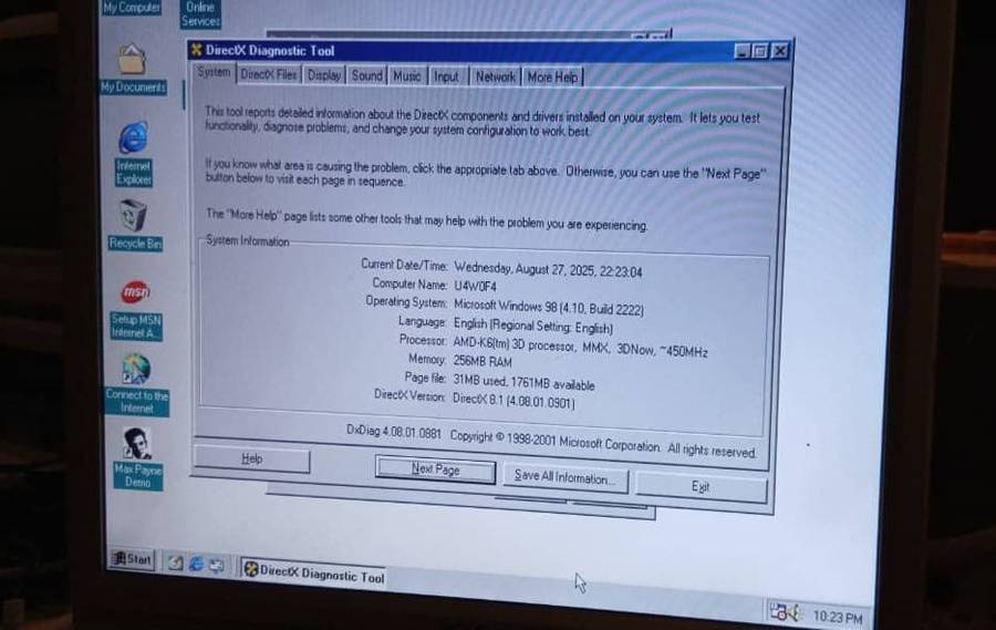 AMD K6-2 450 Computer with NVIDIA Riva TNT2 Model64 32MB Graphics Card