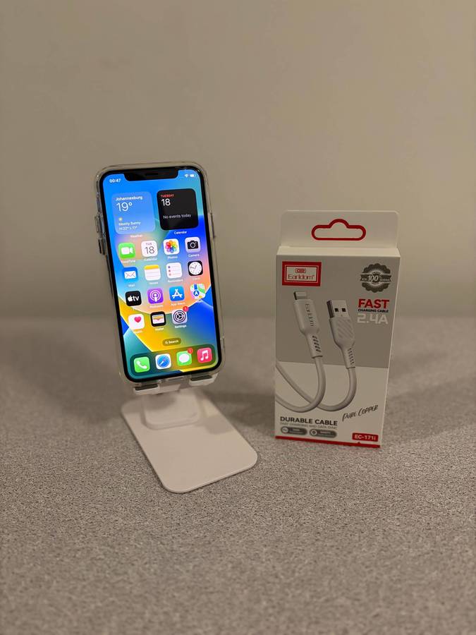 Apple iPhone X  White  100% Battery Health - 256 GB