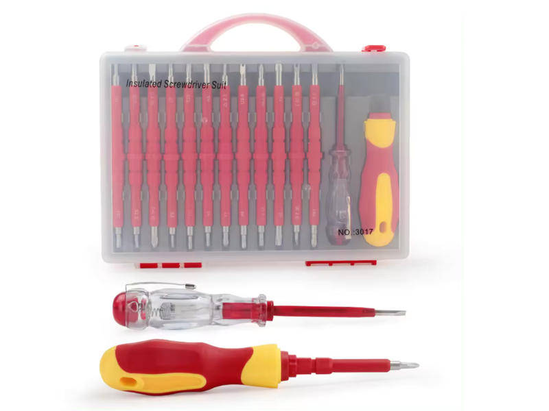 ES Electrician Magnetic Insulated Screwdriver/Torx 26 in 1 set with case-1 Latch broken as in pics