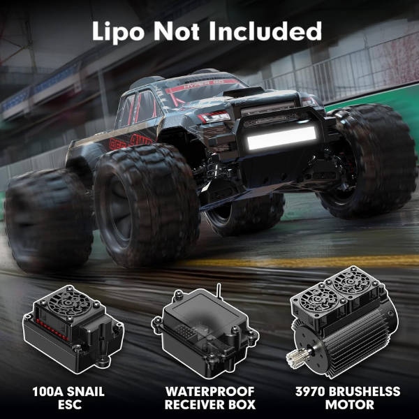 MJX Hypergo 10208 1/10 RC Truck 4X4, Brushless RC Cars Very Fast up to 50mph, ARTR Up to 4S LiPo