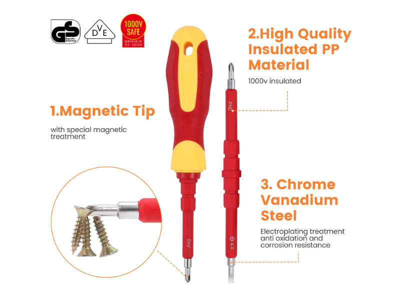 ES Electrician Magnetic Insulated Screwdriver/Torx 26 in 1 set with case-1 Latch broken as in pics