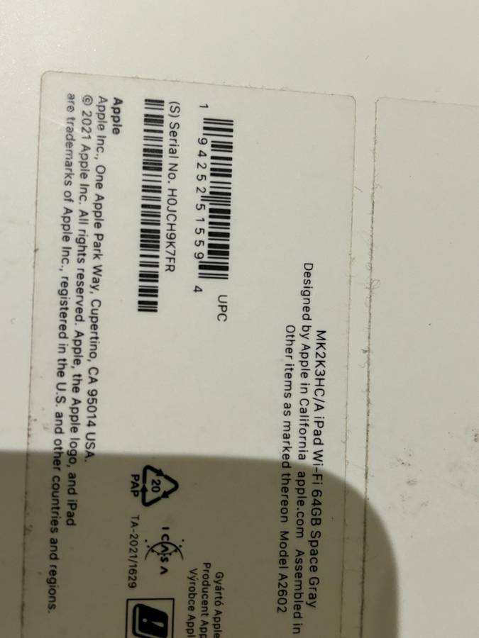 iPad 9th Generation Wifi Only