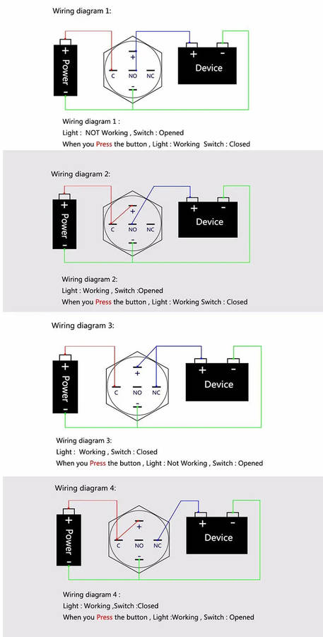 Switch Push Button Latching Illuminated Green Led 12-24V DC **LOCAL STOCK**