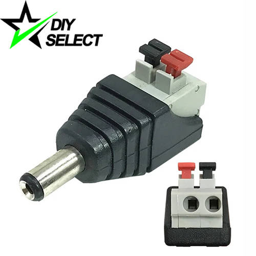 DC plug male 5.5mm x 2.1mm push connector