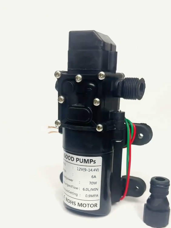 12V Pump High Pressure Diaphragm 6L/min 70W Auto on off with Hosetail **LOCAL STOCK**