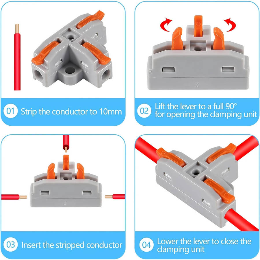 Splice Connector Wago Lever Splitter 3-Way **LOCAL STOCK**