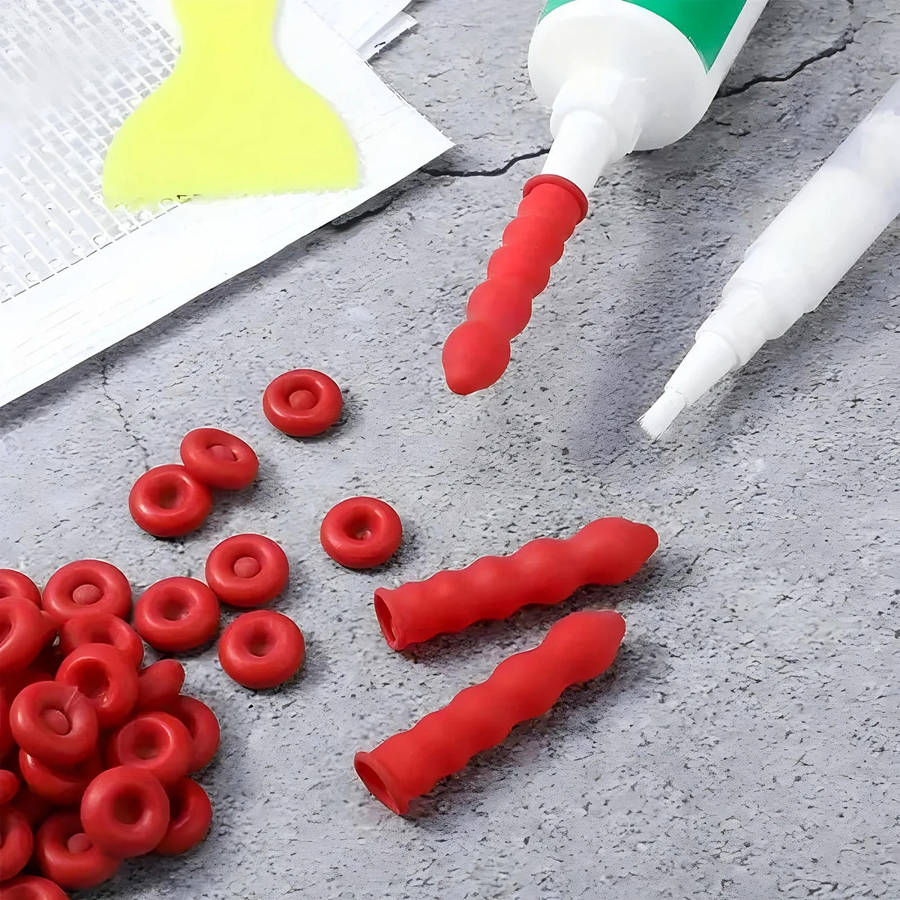 Silicon Tube Red Rubber Cap for Caulking Gun (Prevent Product Hardening) **LOCAL STOCK**