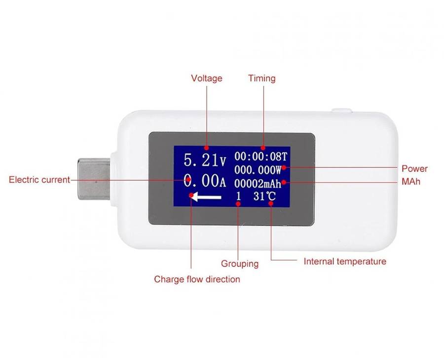 Meter USB 8 in 1 Power Charging Tester Mobile KWS-1802C **LOCAL STOCK**