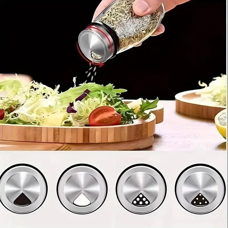 7pcs/Set Kitchen Spice Jar Set with Rotating Organizer