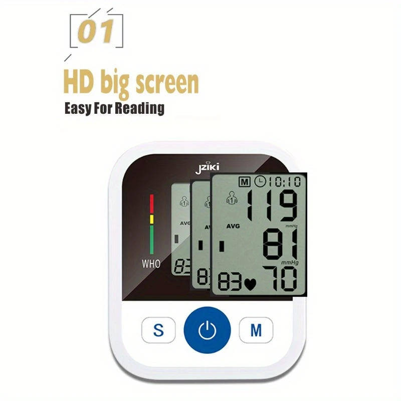 Electronic Blood Pressure Monitor  Digital, Automatic & Easy-to-Use Arm Cuff Device