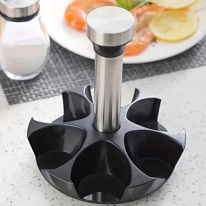 7pcs/Set Kitchen Spice Jar Set with Rotating Organizer