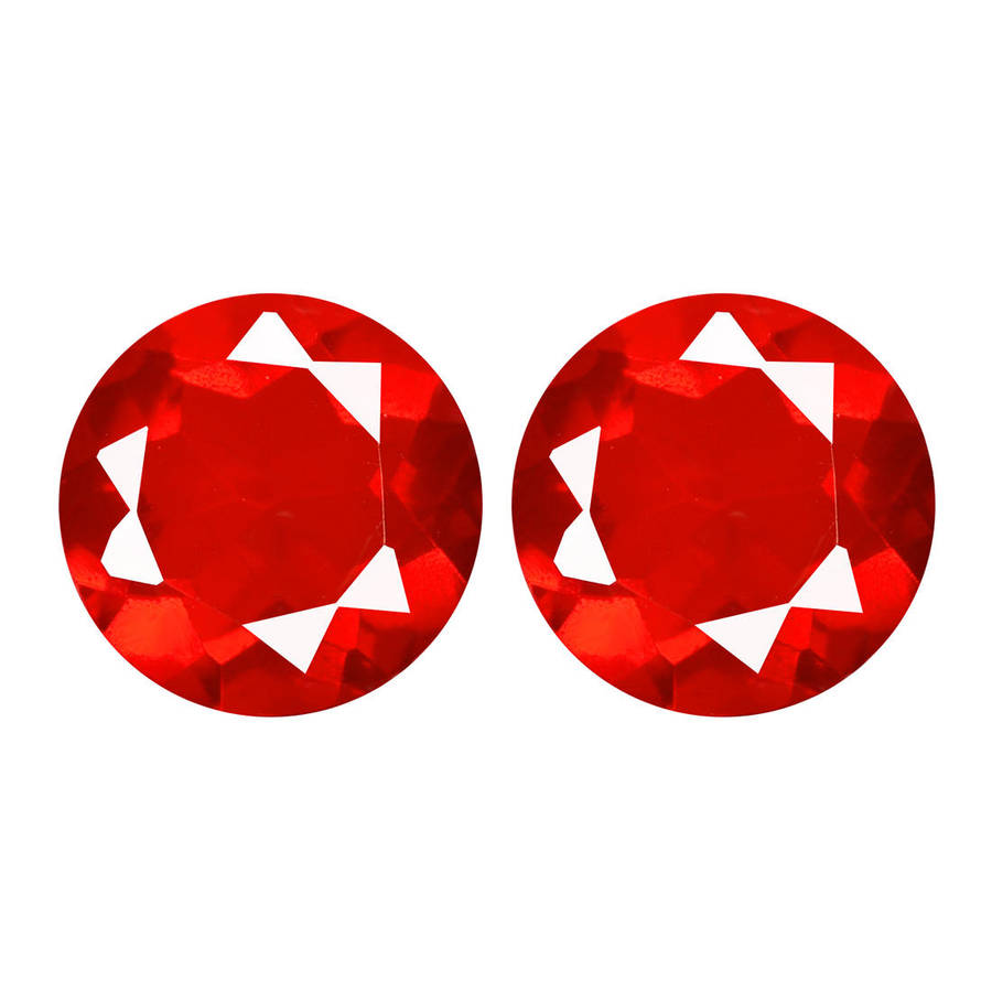 0.95t. [2Pcs] PairEye-Popping Round cut 6x6 mm AAA red Fire Opal