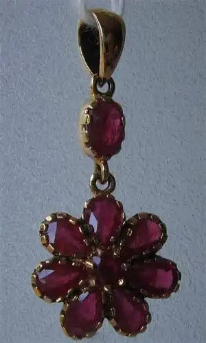 9ct. Gold and Genuine Rubies Pendant