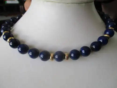 Genuine lapis Lazuli with 14 ct Gold Clasp and Spaces