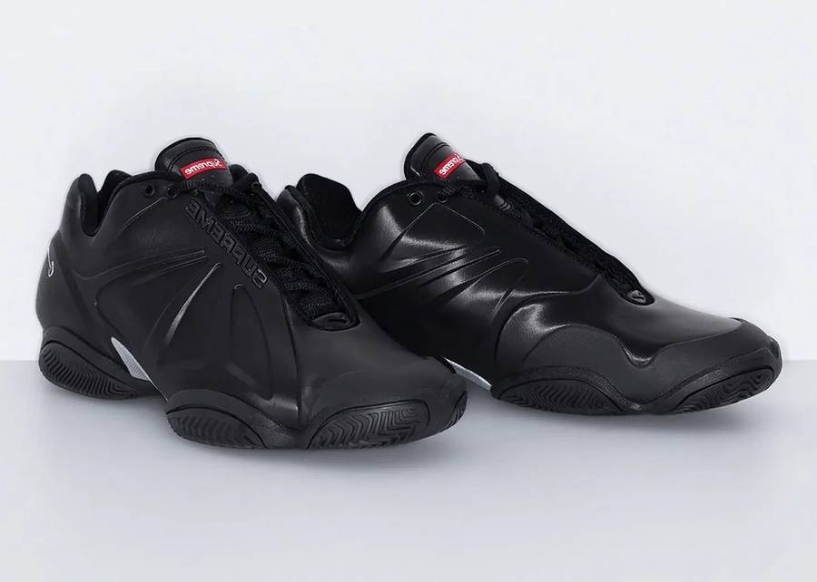 Nike x Supreme Air Zoom Courtposite Black PREOWNED FB8934 001 Size UK 8 (SA 8)