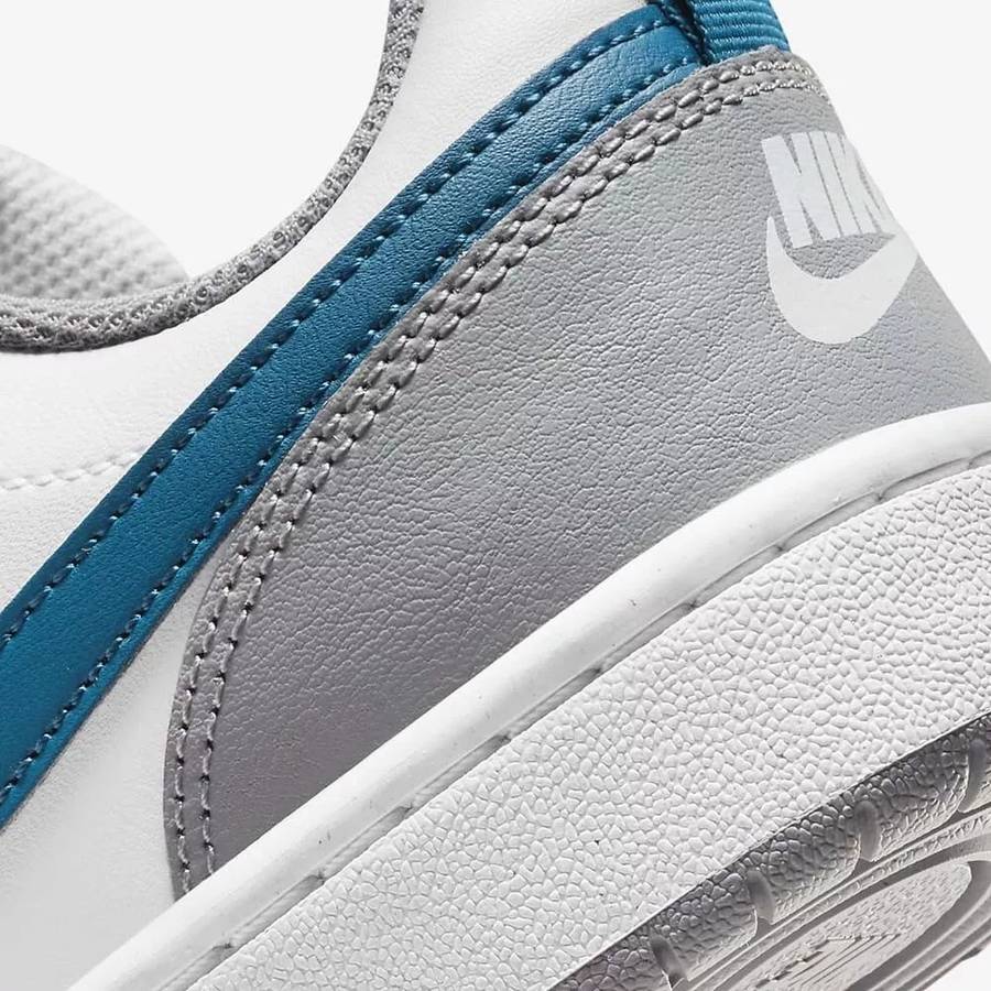 Nike Kids UNISEX Court Borough Low 2 GS White/ Marina/ Grey BQ5448 117 Size UK 6 (SA 6)