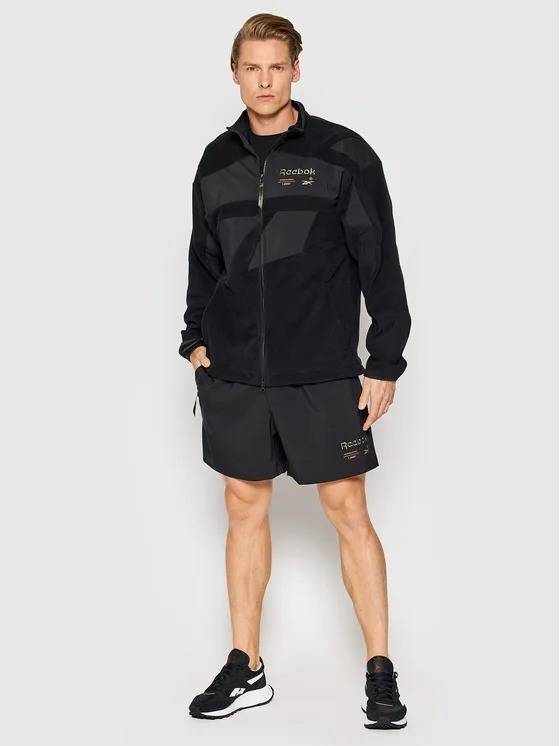 Reebok Men`s Classics Vector Black Fleece Sweatshirt HB5956 Size Small