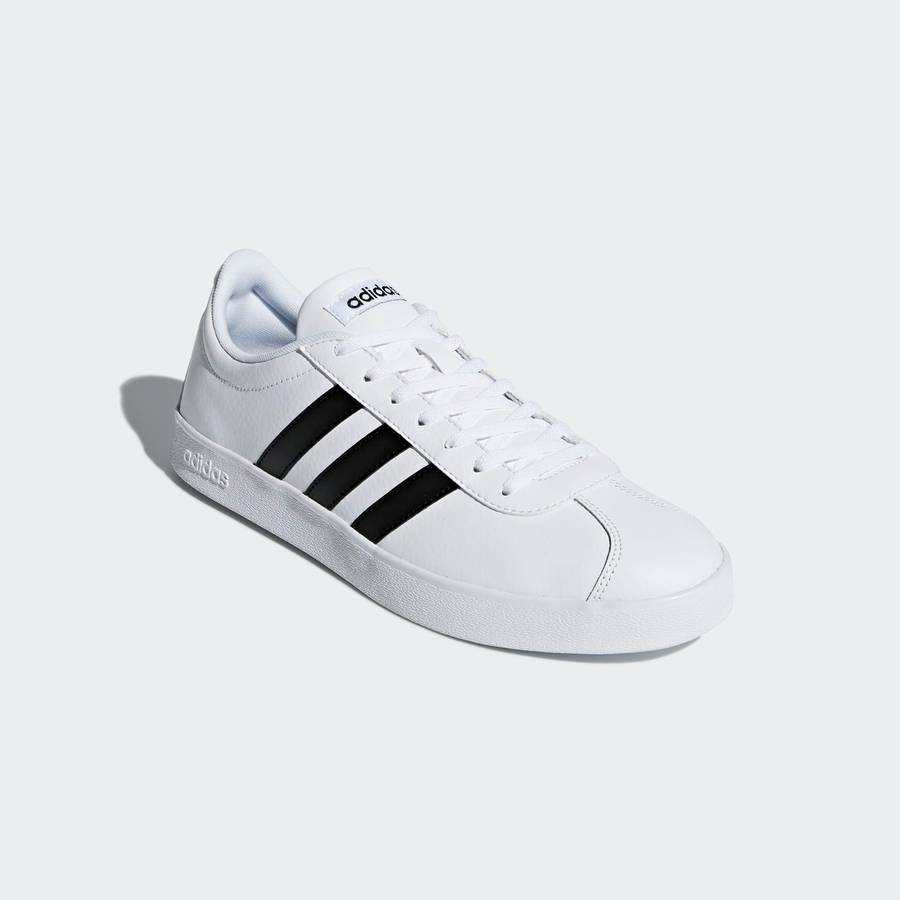 adidas Men`s VL Court 2.0 Cloud White / Core Black DA9868 Size UK 11 (SA 11)