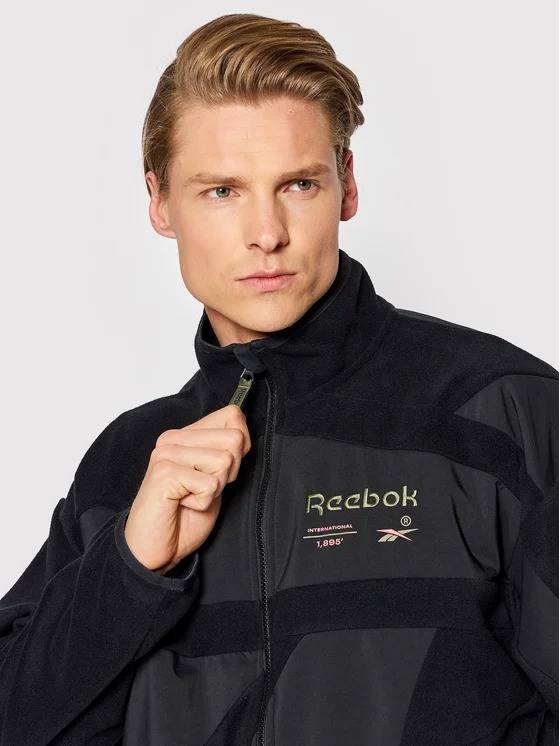 Reebok Men`s Classics Vector Black Fleece Sweatshirt HB5956 Size Small