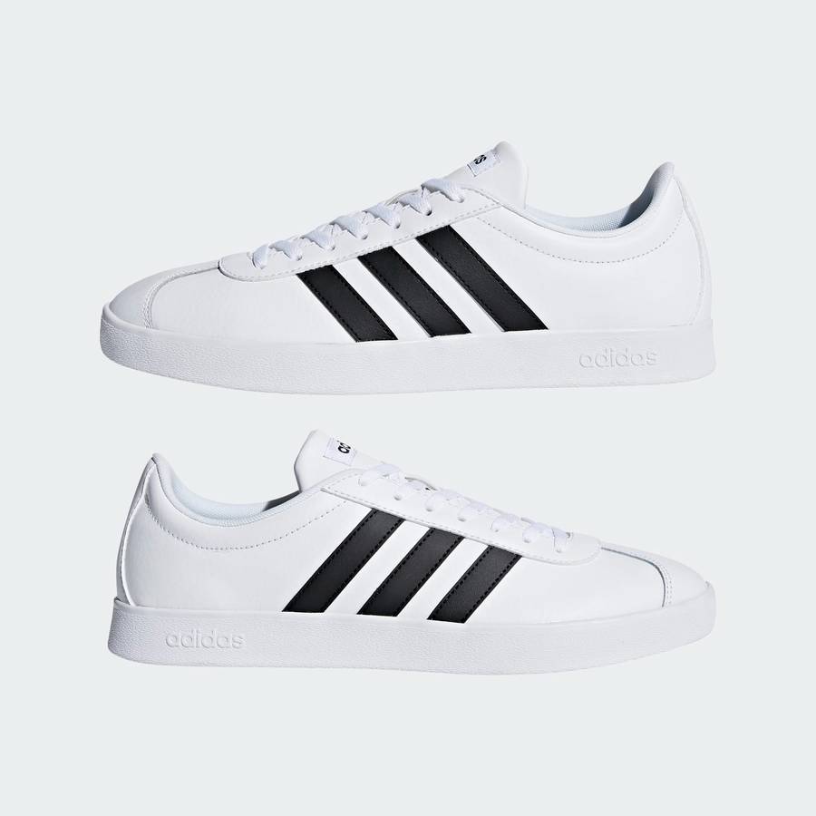 adidas Men`s VL Court 2.0 Cloud White / Core Black DA9868 Size UK 11 (SA 11)