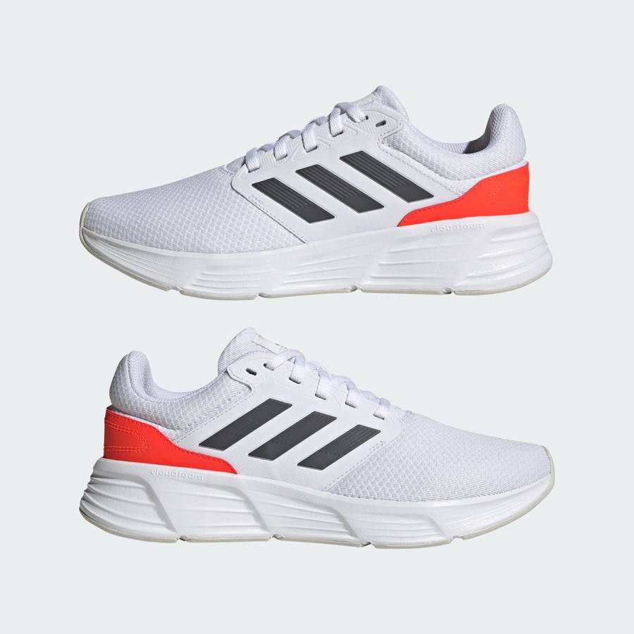 adidas Men`s Galaxy 6 Cloud White / Grey Five / Solar Red HP2419 Size UK 10/11 (SA 10/11)