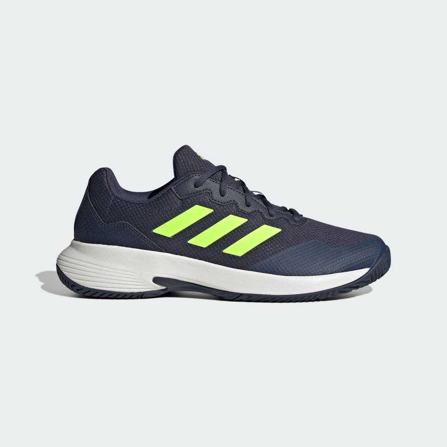 adidas Men`s GameCourt 2.0 Shadow Navy/ Lucid Lemon/ White IE0854 Size UK 11 (SA 11)