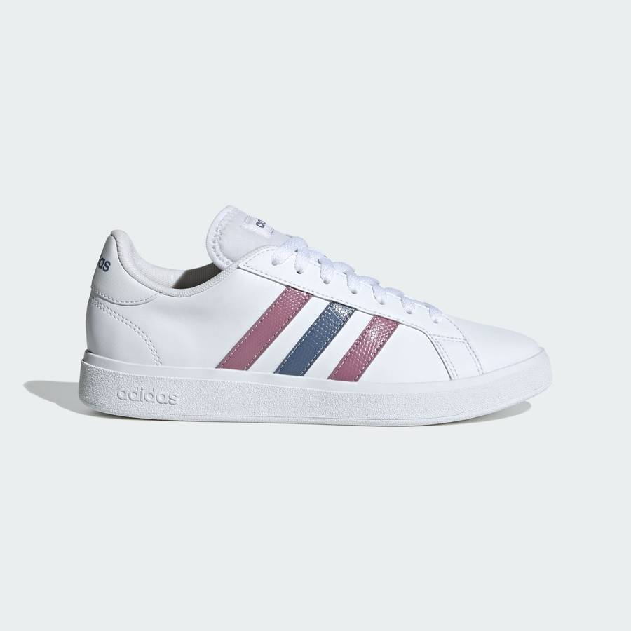adidas Women's Grand Court Base 2.0 Cloud White / Crew Blue / Wonder Orchid ID1864 Size UK 4 (SA 4)
