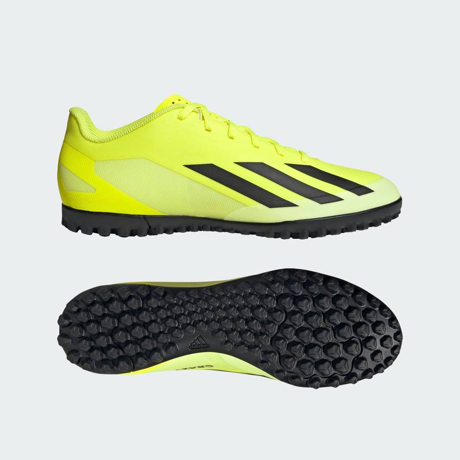 adidas Men's X Crazyfast Club Turf Boots Solar Yellow 2/ Core Black IF0723 Size UK 8 (SA 8)