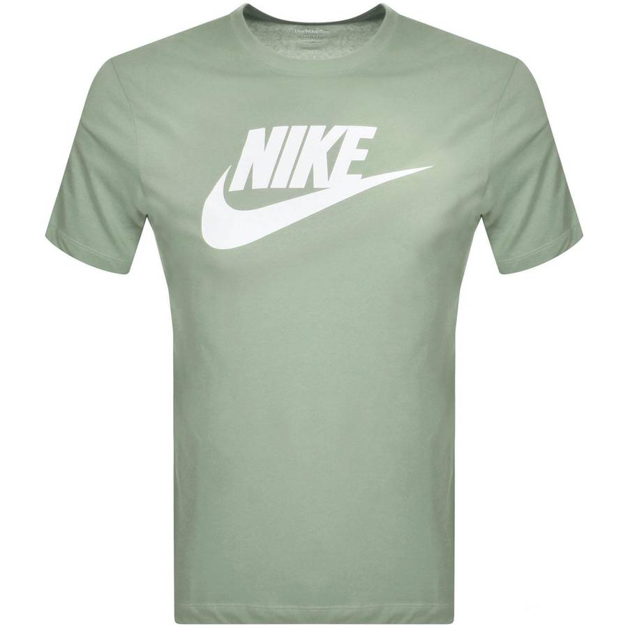 Nike Men's Club Futura Tee Shirt Khaki/White Size Medium