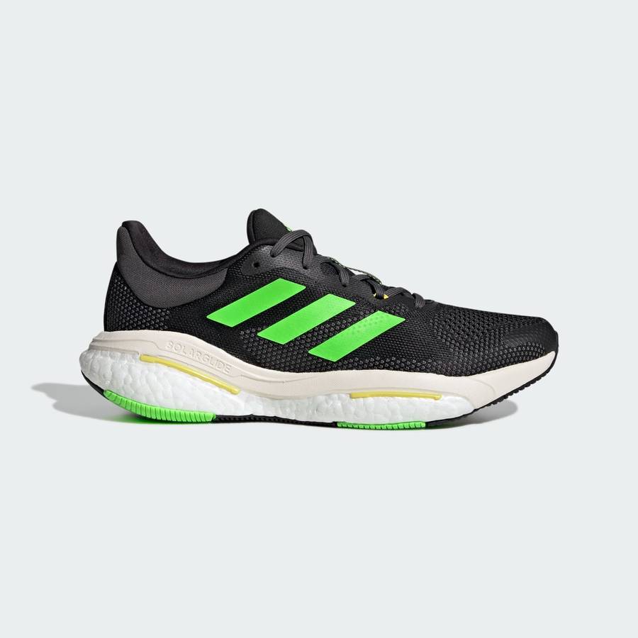 adidas Men`s SOLARGLIDE 5 Core Black / Solar Green / Beam Yellow GX6703 Size UK 7 (SA 7)