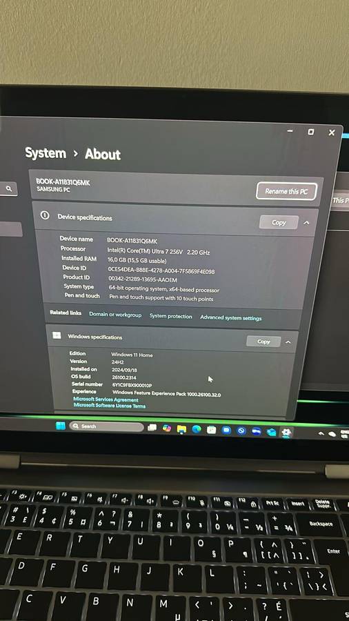 Samsung Galaxy Book Pro 5 360 Intel U7H 16Gb Touch Screen includes S Pen