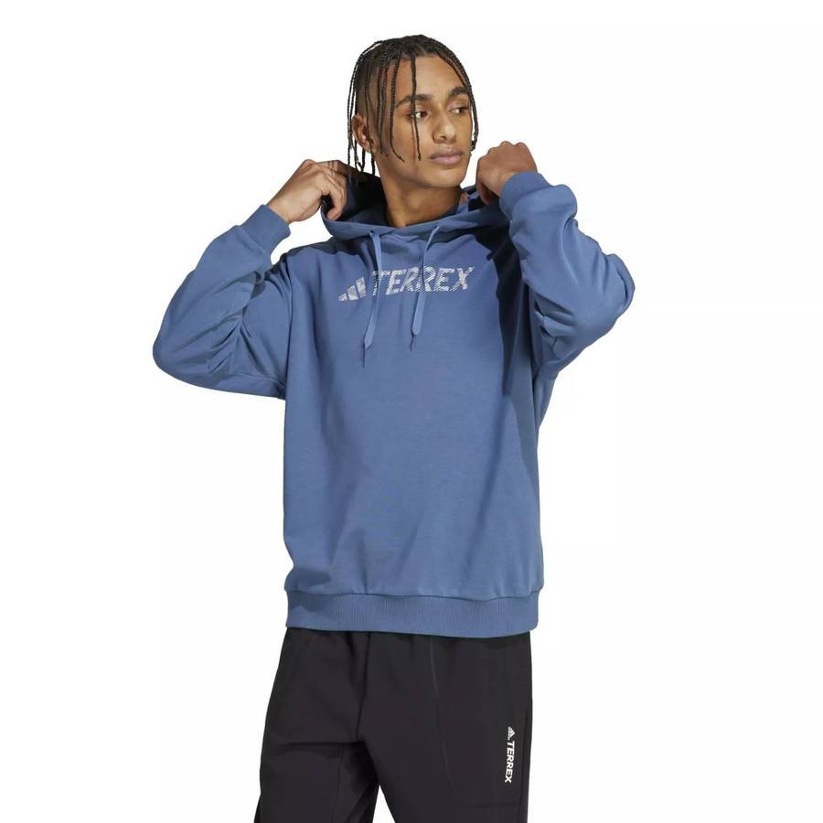 Adidas Terrex Large Logo Hoodie Gender Neutral Wonder Steel Size Large