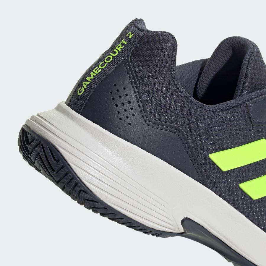 adidas Men`s GameCourt 2.0 Shadow Navy/ Lucid Lemon/ White IE0854 Size UK 11 (SA 11)