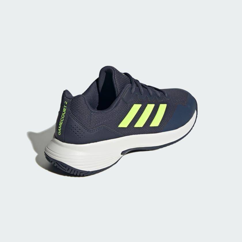 adidas Men`s GameCourt 2.0 Shadow Navy/ Lucid Lemon/ White IE0854 Size UK 11 (SA 11)