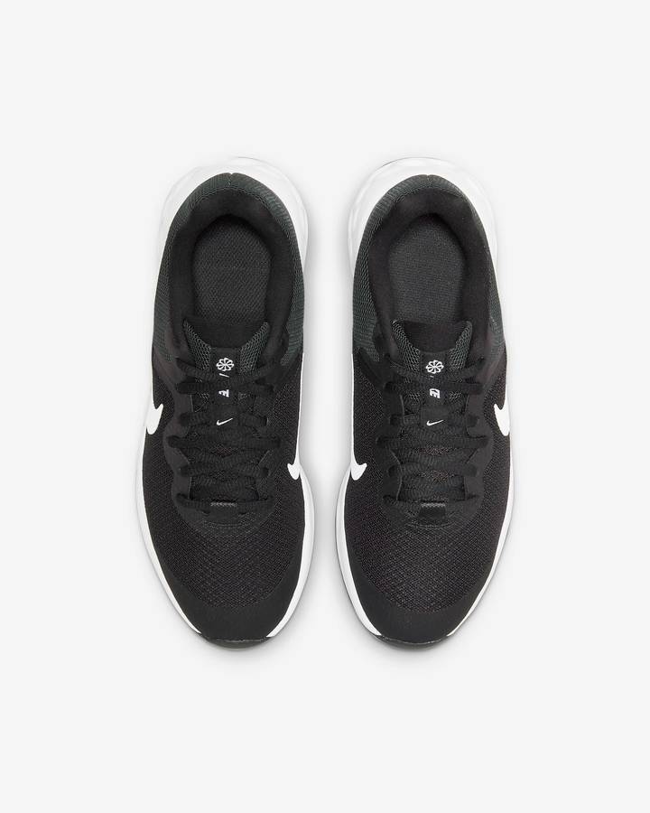 Nike Kids YOUTH UNISEX Revolution 6 Black/Dark Smoke Grey/White DD1096 003 Size UK 5 (SA 5)