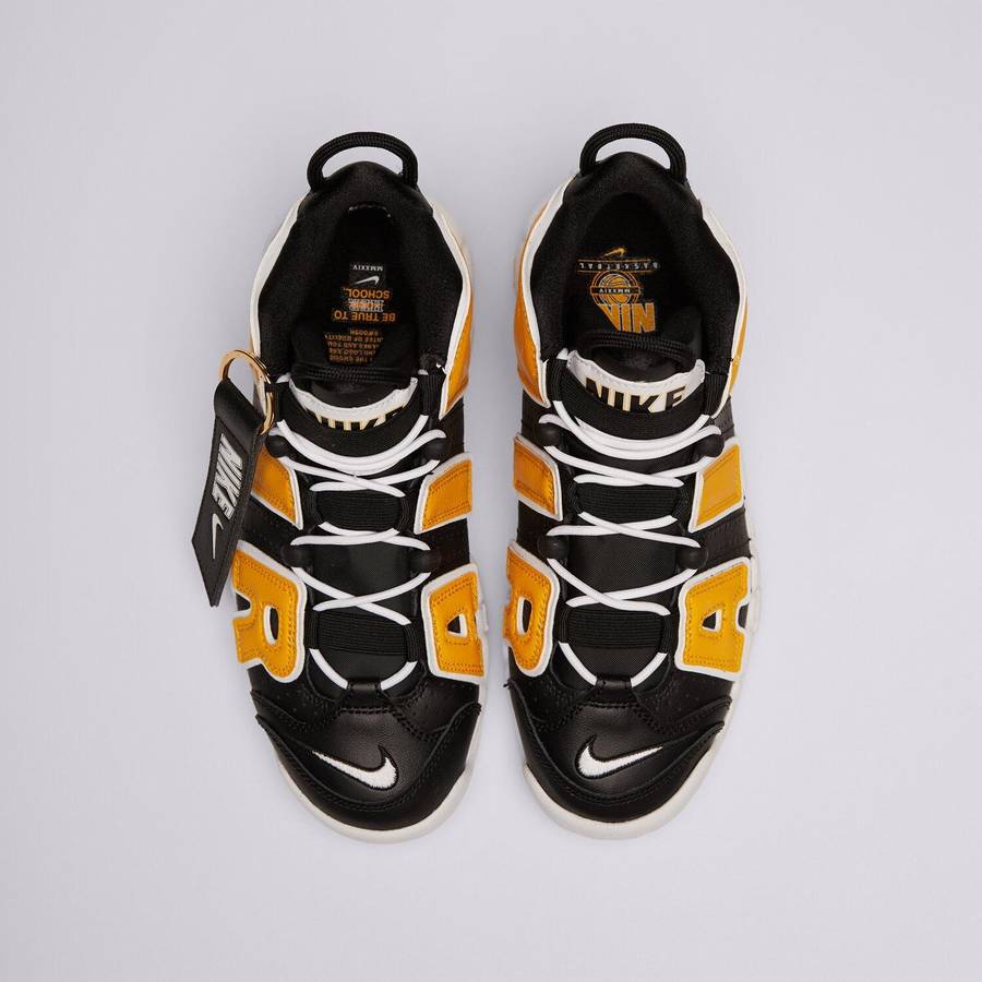 Nike AIR Kids YOUTH UNISEX MORE UPTEMPO Black/ Uni Gold FN0262 001 Size UK 6 (SA 6)