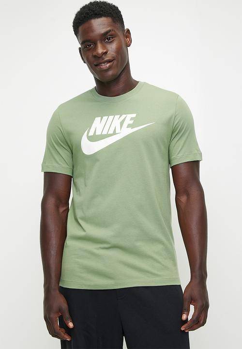 Nike Men's Club Futura Tee Shirt Khaki/White Size Medium
