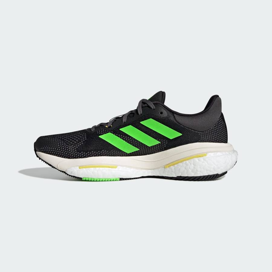 adidas Men`s SOLARGLIDE 5 Core Black / Solar Green / Beam Yellow GX6703 Size UK 7 (SA 7)