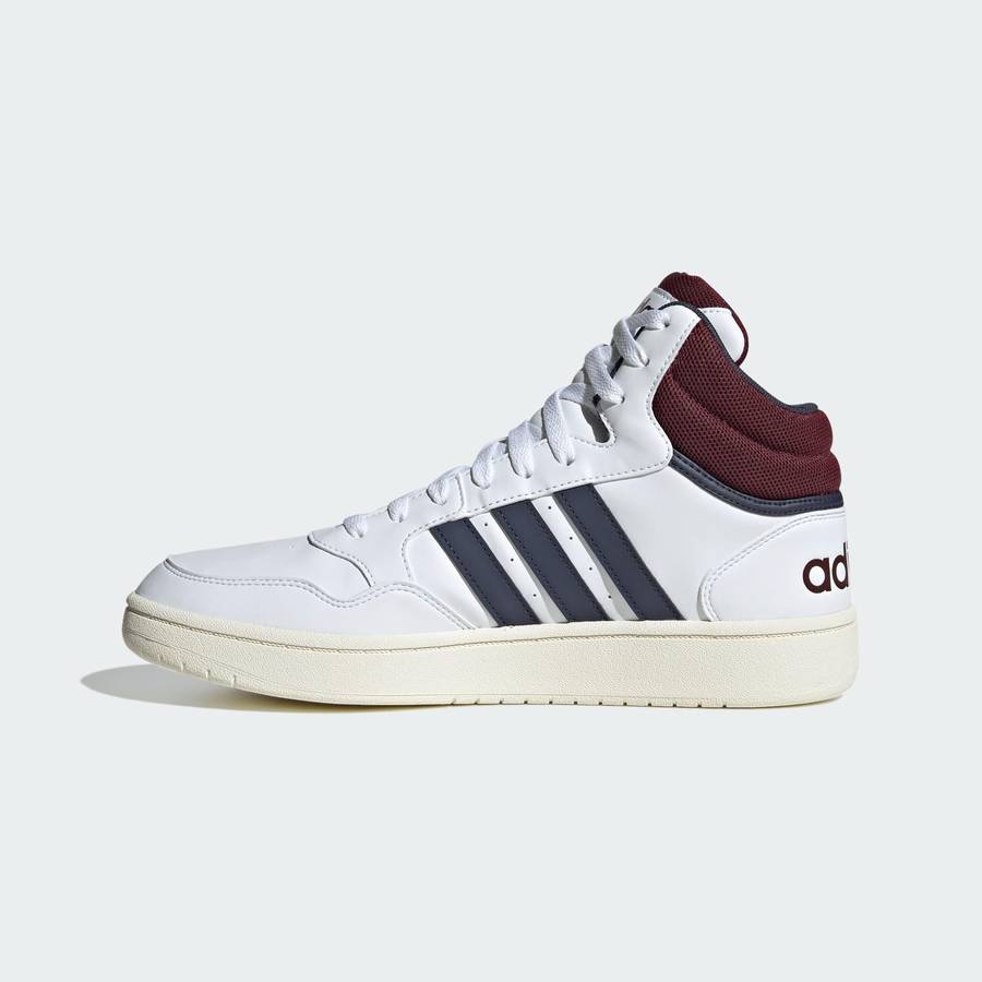 adidas Men`s Hoops 3.0 Mid Classic Vintage White/ Navy/ Shadow Red HP7895 Size UK 9/10 (SA 9/10)