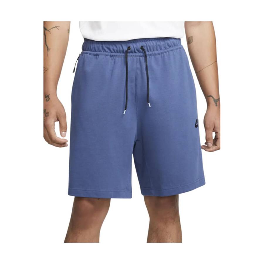 Nike Men`s Tech Fleece Essentials Shorts Zip Pocket Knee length Blue DD5301 491 Size Large