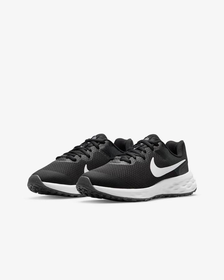 Nike Kids YOUTH UNISEX Revolution 6 Black/Dark Smoke Grey/White DD1096 003 Size UK 5 (SA 5)