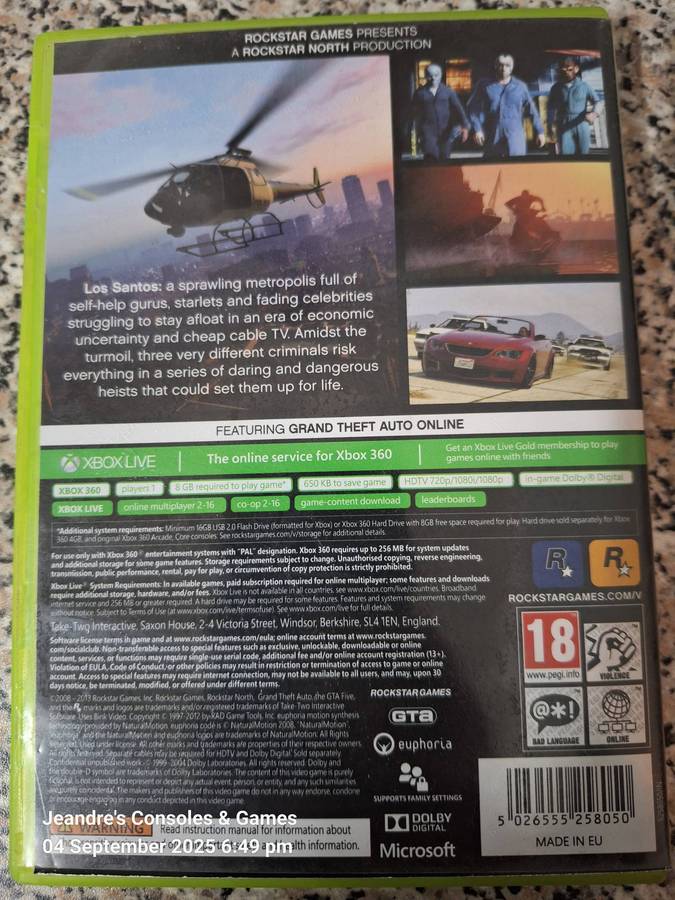 Grand Theft Auto V (5) / GTA V (XBOX 360)