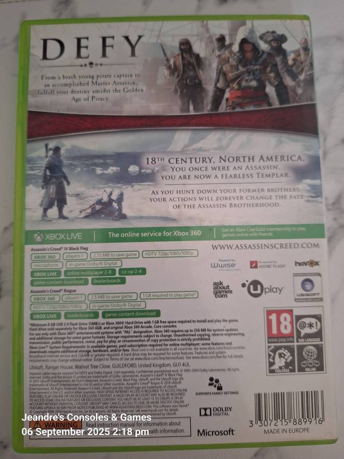 Assassin's Creed IV: Black Flag & Assassin's Creed Rogue - Classics (XBOX 360)