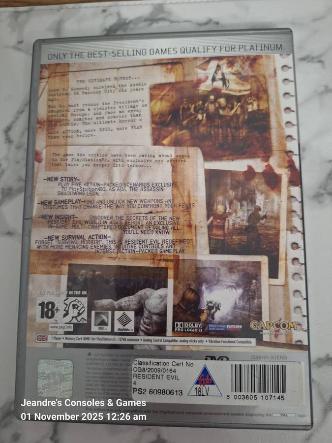 Resident Evil 4- Platinum (PS2)