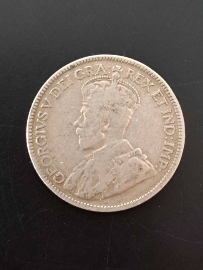Silver 25 Cents coin Canada 1934