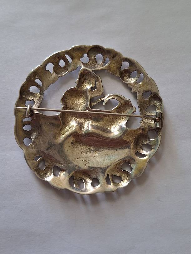 Norwegian 830 silver sheperd brooch
