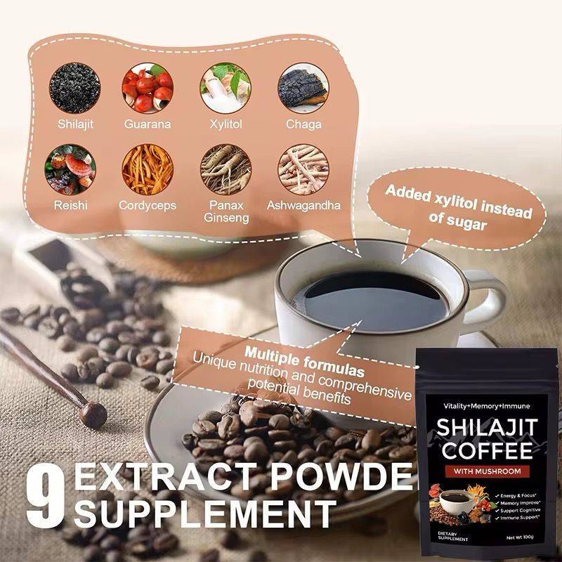 Pink Aura Shilajit Coffee Superfood with Mushroom