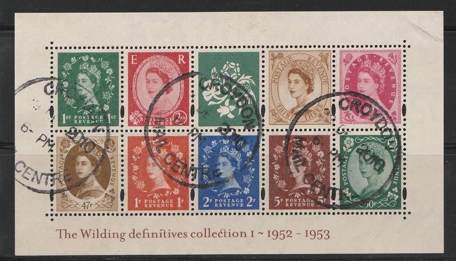 Great Britain Miniature sheet 50 years of Wildings postally used as scan These stamps are scarce.