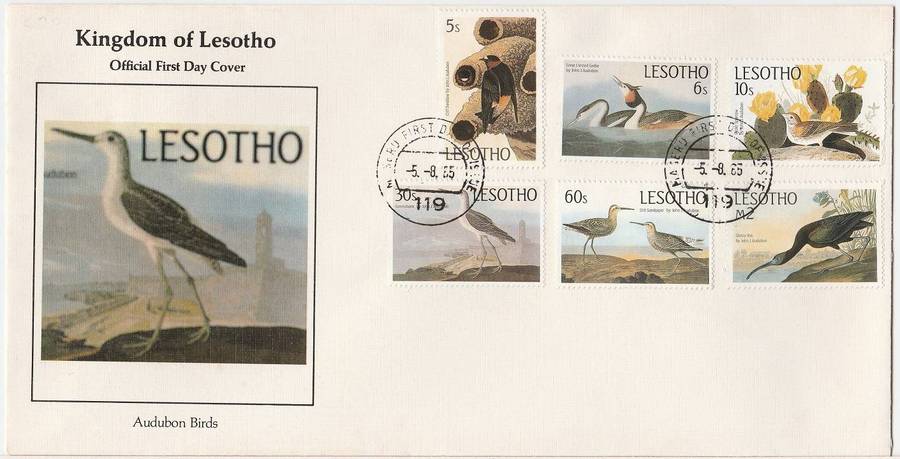 Lesotho Audubon Birds FDC as scan