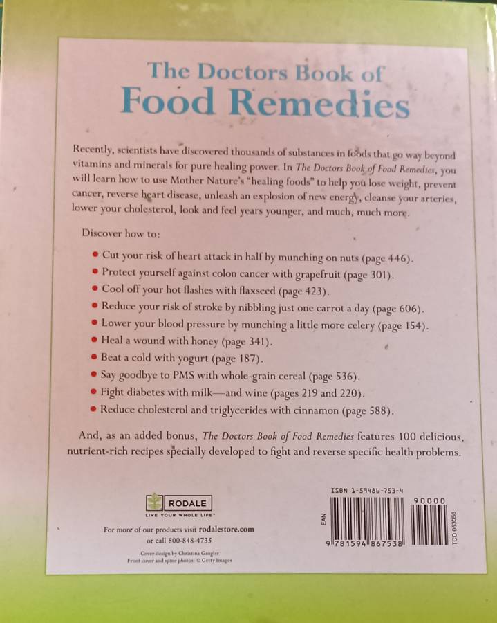 The Doctors Book of Food Remedies - 100s of Tips - Selene Yeager - Hardcover - 707 pages